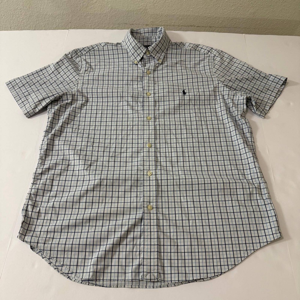 Polo Ralph Lauren Mens Large Classic Fit Performance Check Short Sleeve Shirt